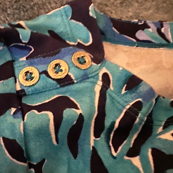 Lilly classic Navy Dress with teal and purple - Picture 3 of 5